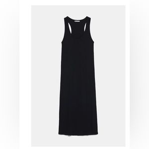 Zara Black Tank Summer Dress Stretch Cotton Fitted Perfect Condition